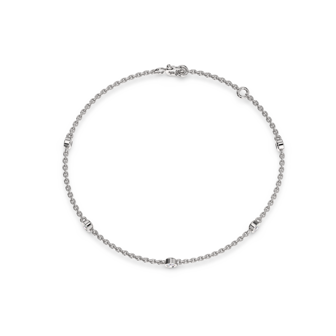 Bazel Set 5 Lab Grown Diamond Bracelet by Stefee