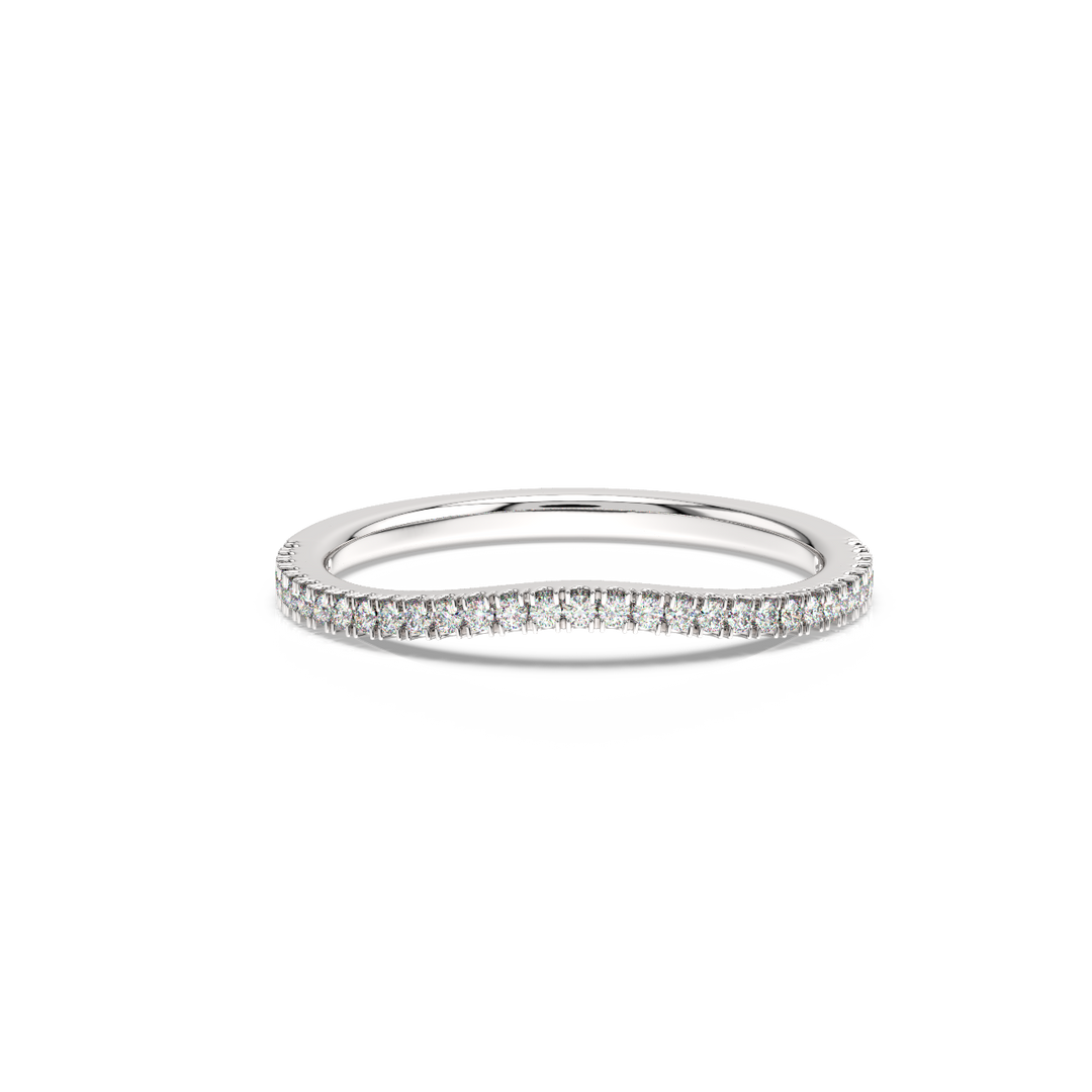 Very Slight Rippling Round Lab Grown Diamond Ring by Stefee Jewels