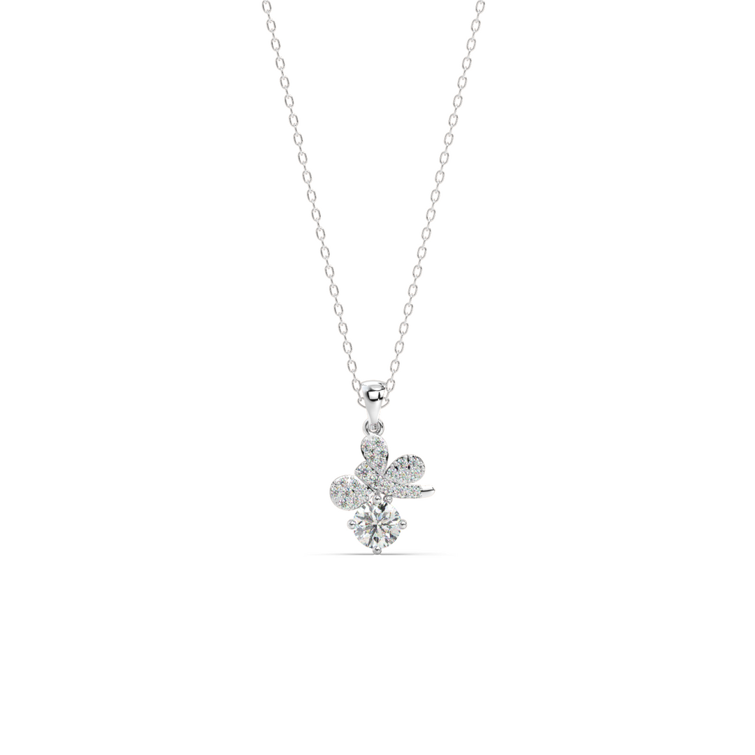 Graceful Contours  Lab Grown Diamond  Pendant Set by Stefee Jewels