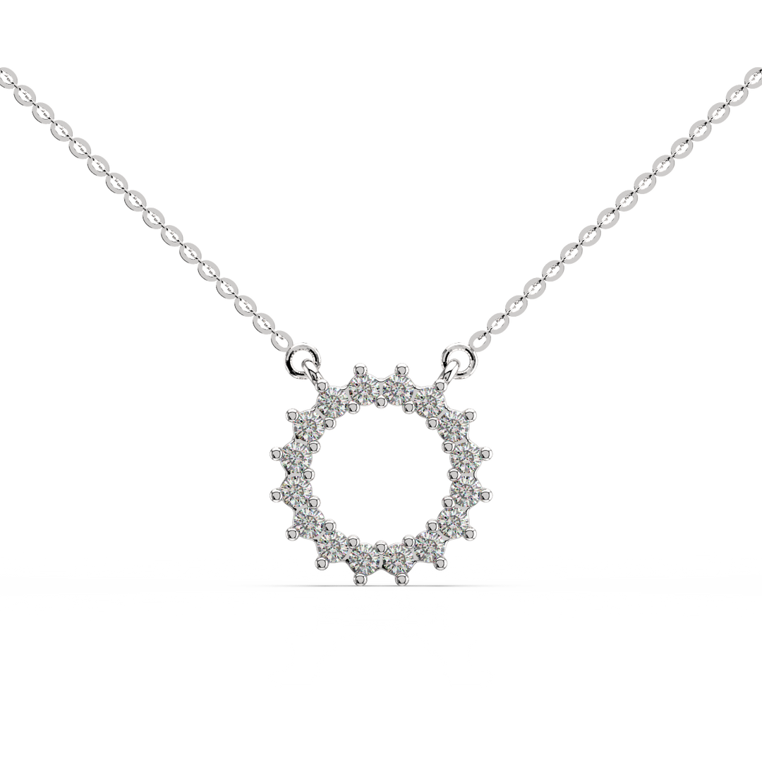 Open Circle Lab Grown Diamond Pendant Large by Stefee