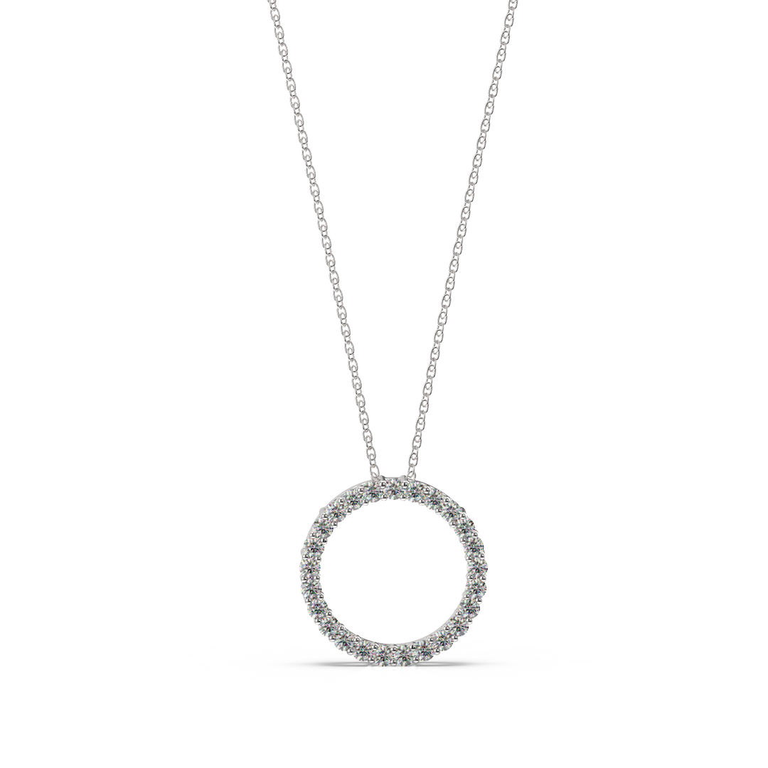 Mini Circle Lab Grown Diamonds Pendant by Stefee
