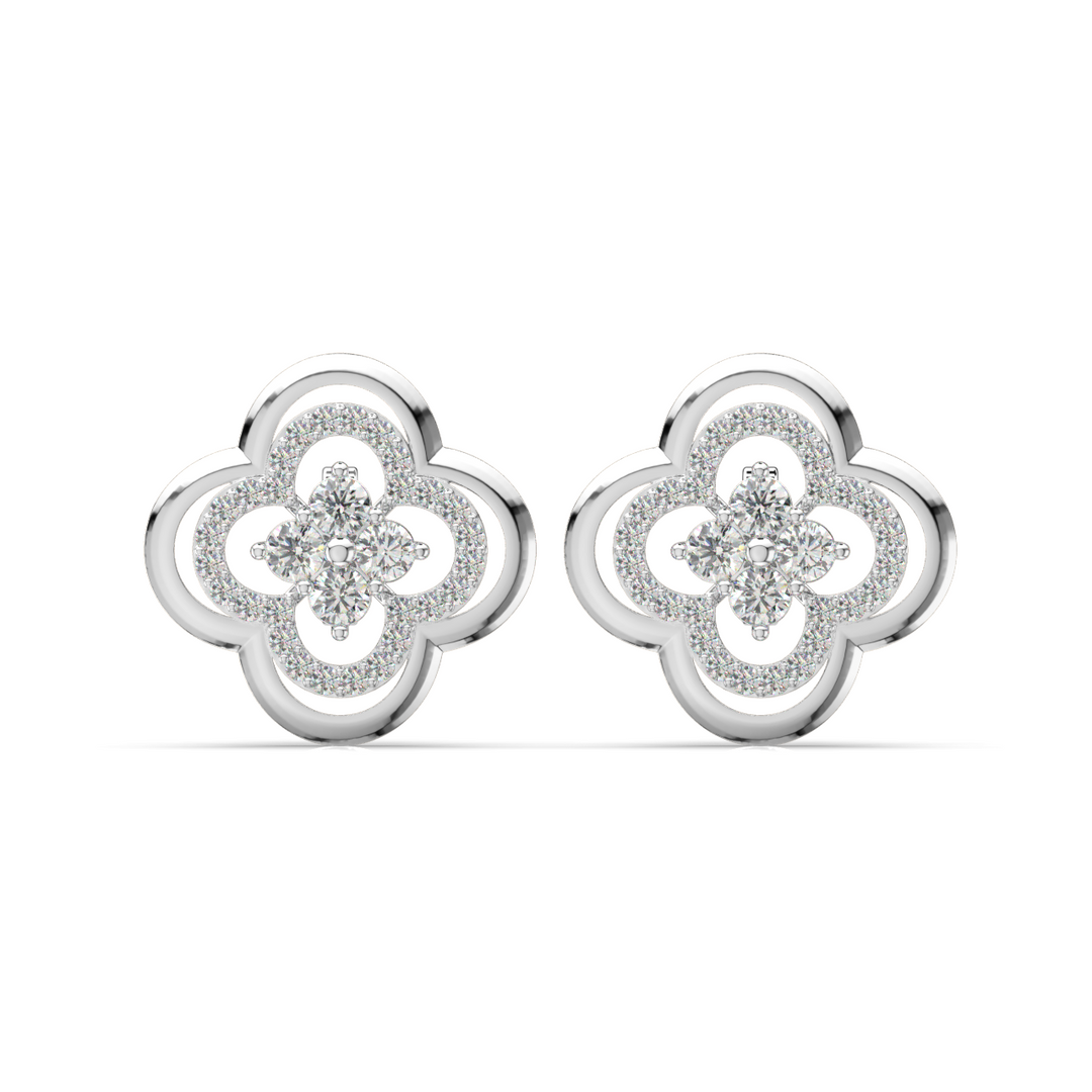 Radiant Reflections Lab Grown Diamond Stud Earrings by Stefee Jewels