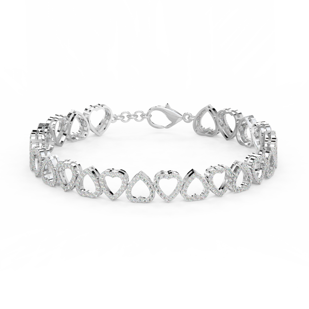 Locked Hearts Lab Grown Diamond Bracelet by Stefee Jewels