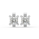 Load image into Gallery viewer, Solitaire Princess Lab Grown Diamond Studs Earrings by Stefee
