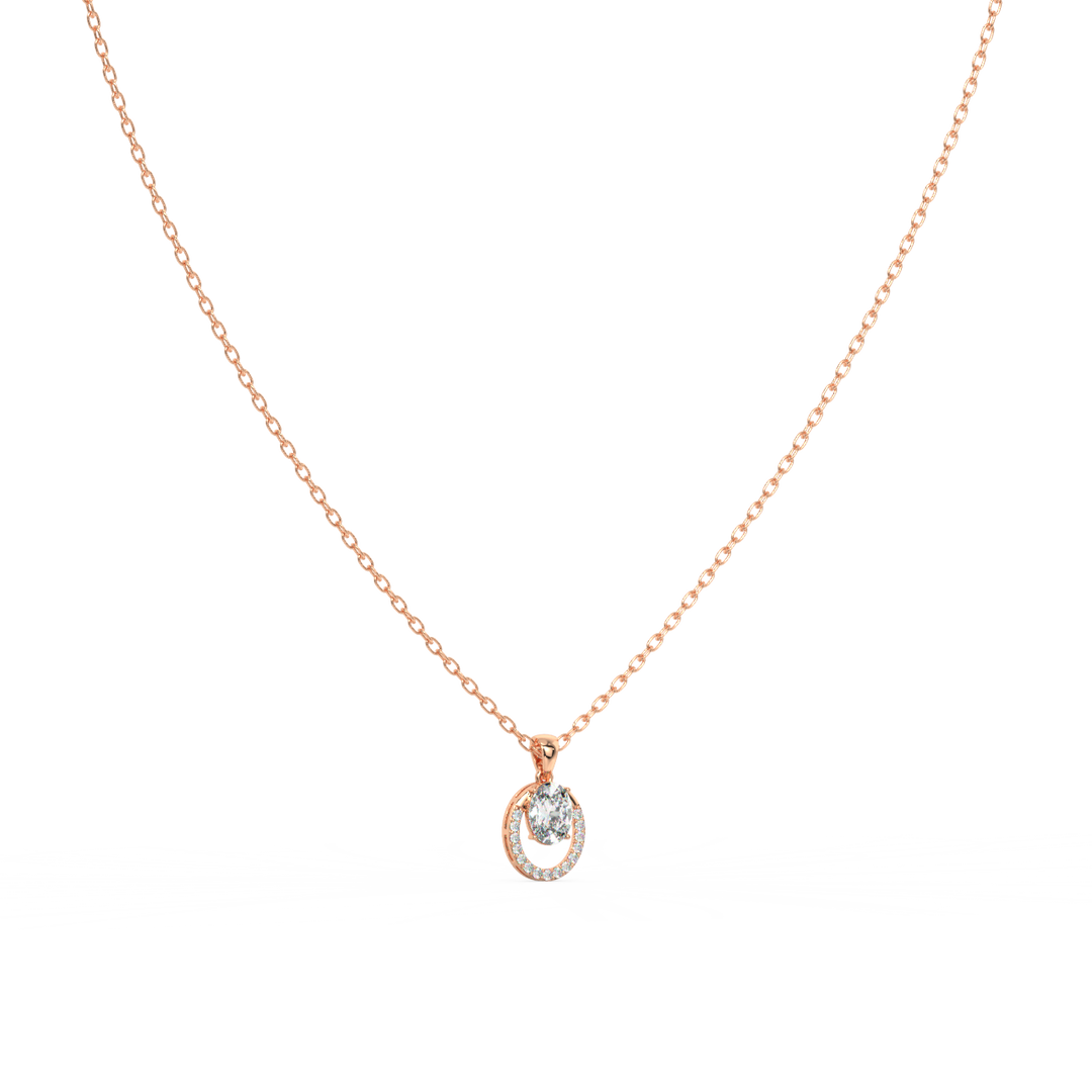 Lunar Radiance Lab Grown Diamond  Pendant Set by Stefee Jewels