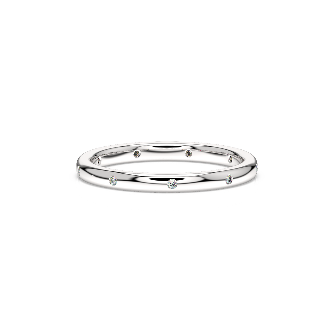 Stacking Band Ring with 9 Lab Grown Diamond Ring by Stefee Jewels