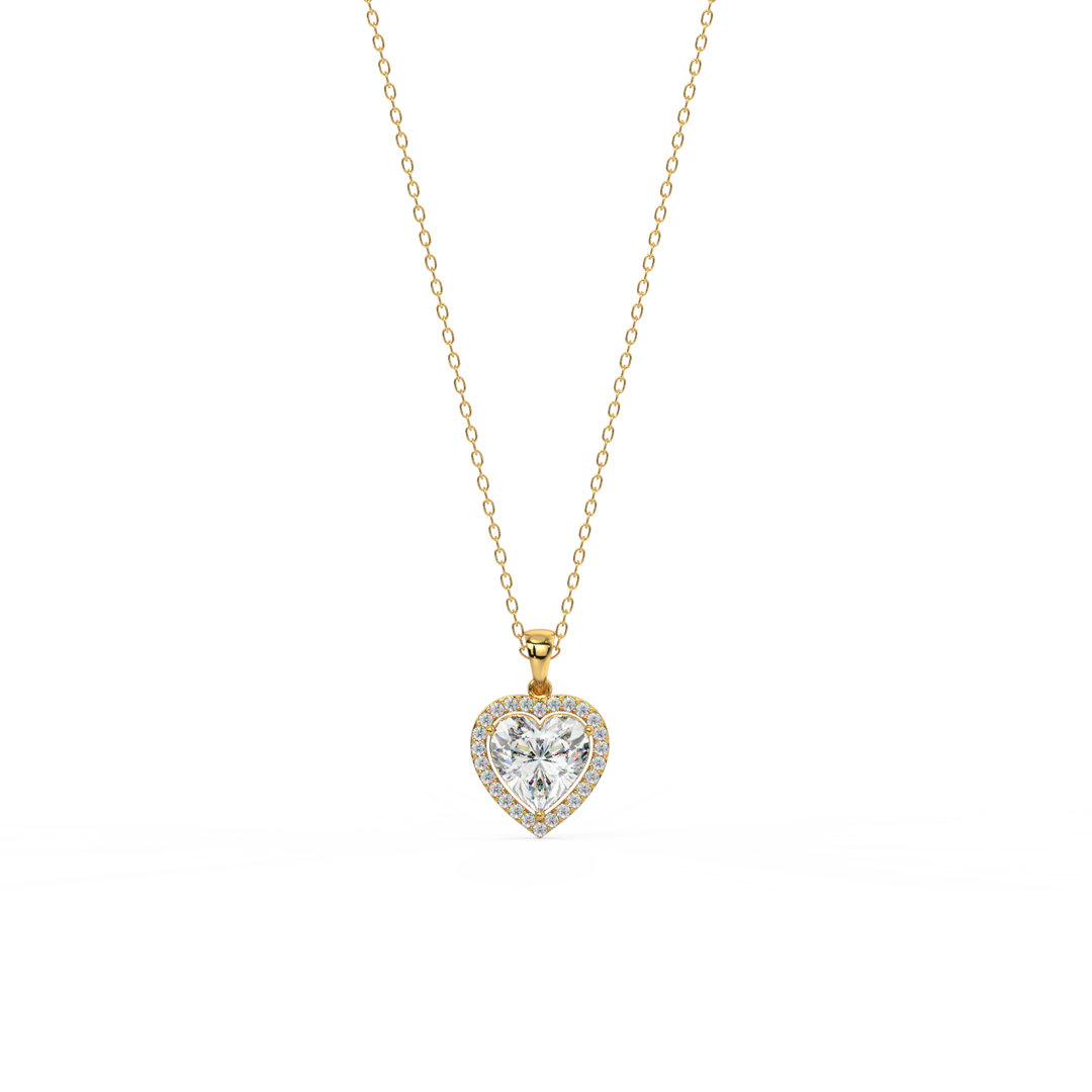 Loving Heart Lab Grown Diamond  Pendant Set by Stefee Jewels