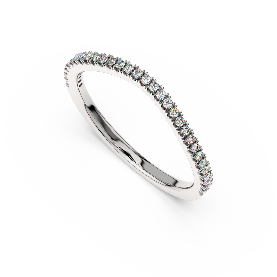 Very Slight Rippling Round Lab Grown Diamond Ring by Stefee Jewels