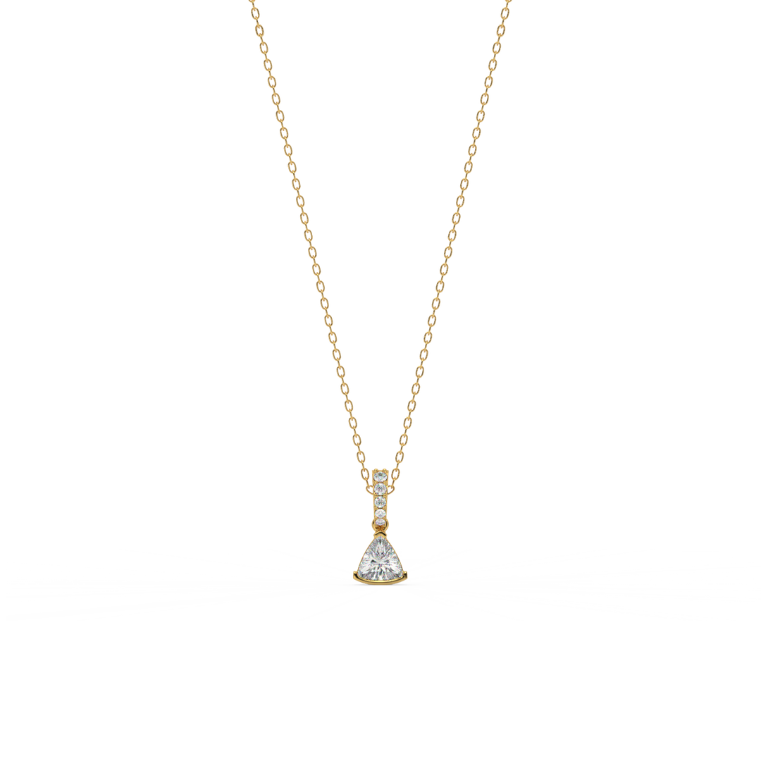 Eclectic Triangle  lab Grown Diamond  Pendant Set by Stefee Jewels