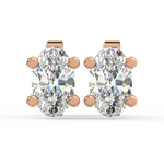 Load image into Gallery viewer, Solitaire Oval Lab Grown Diamond Studs Earrings by Stefee
