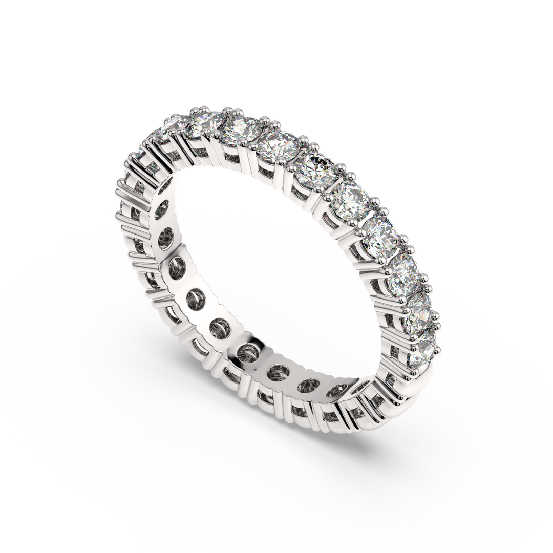 Large Petite Brilliant Round Band Lab Grown Diamond Ring by Stefee Jewels