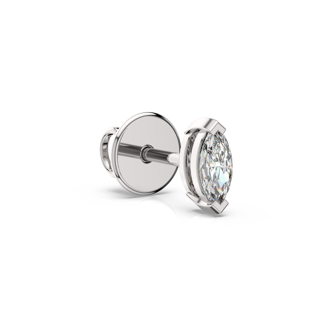 Solitaire Marquise Lab Grown Diamond Studs Earrings by Stefee