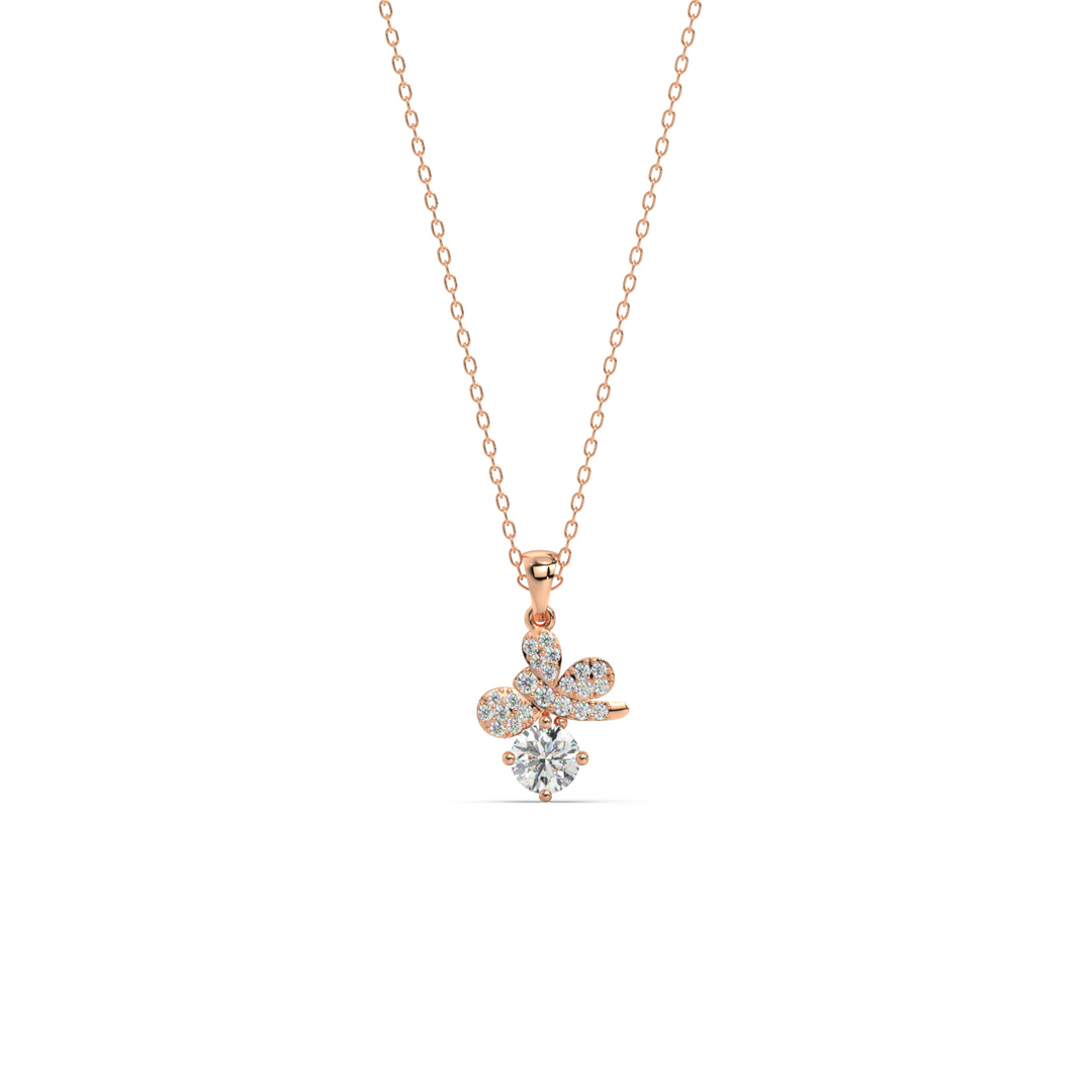 Graceful Contours  Lab Grown Diamond  Pendant Set by Stefee Jewels