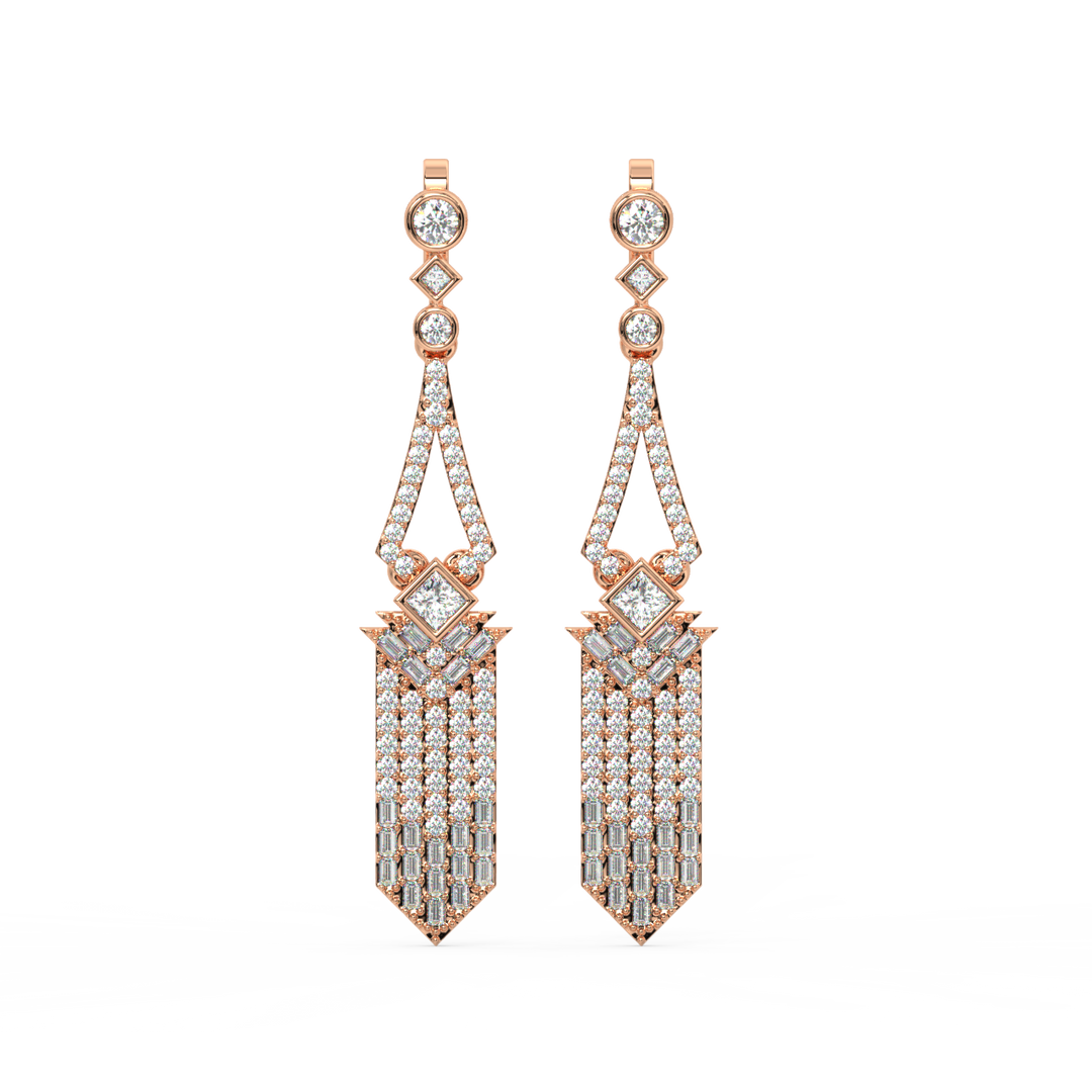 Dazzling Swirls Lab Grown Diamond Drop Earrings by Stefee Jewels