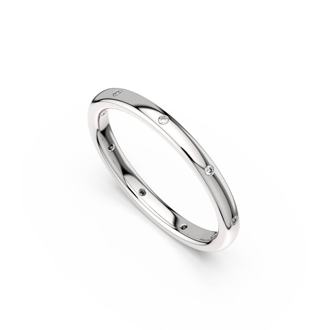 Stacking Band Ring with 9 Lab Grown Diamond Ring by Stefee Jewels