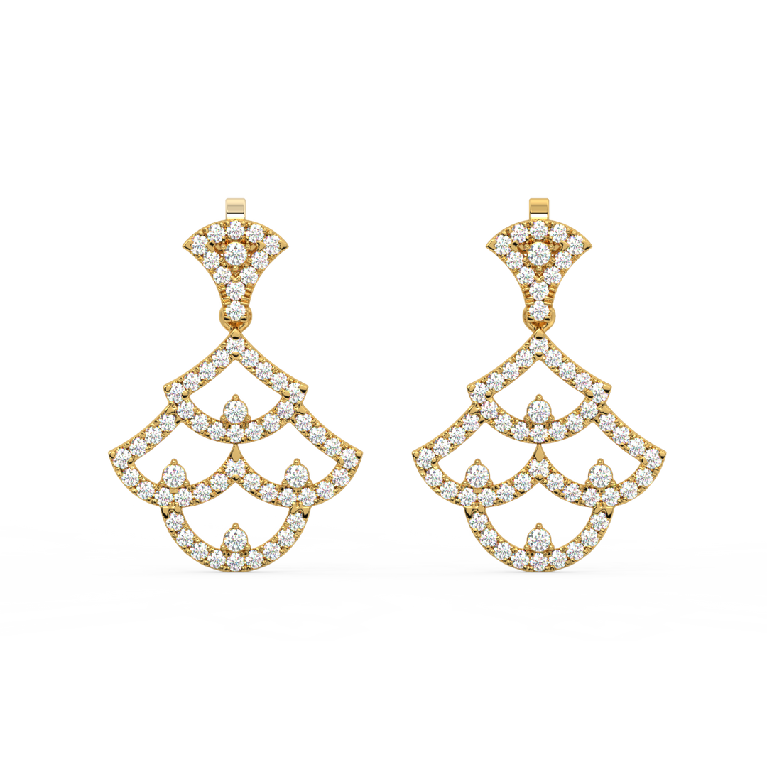 Brilliant Chains Lab Grown Diamond Drop Earrings by Stefee Jewels