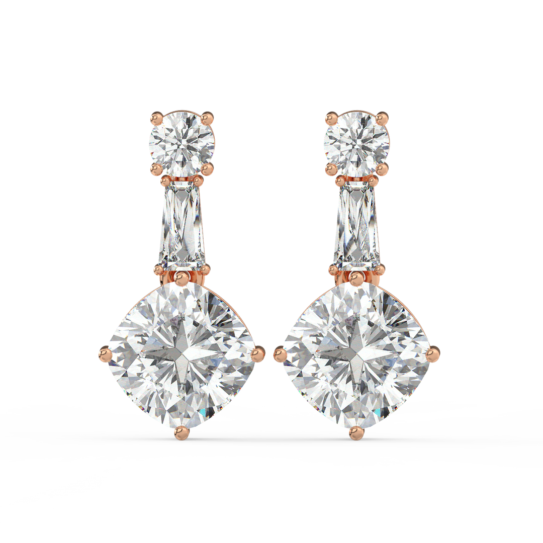 Crystal Charmer Lab Grown Diamond Stud Earrings by Stefee Jewels