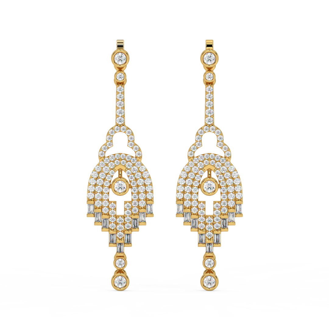 Elegant Streams Lab Grown Diamond Drop Earrings by Stefee Jewels