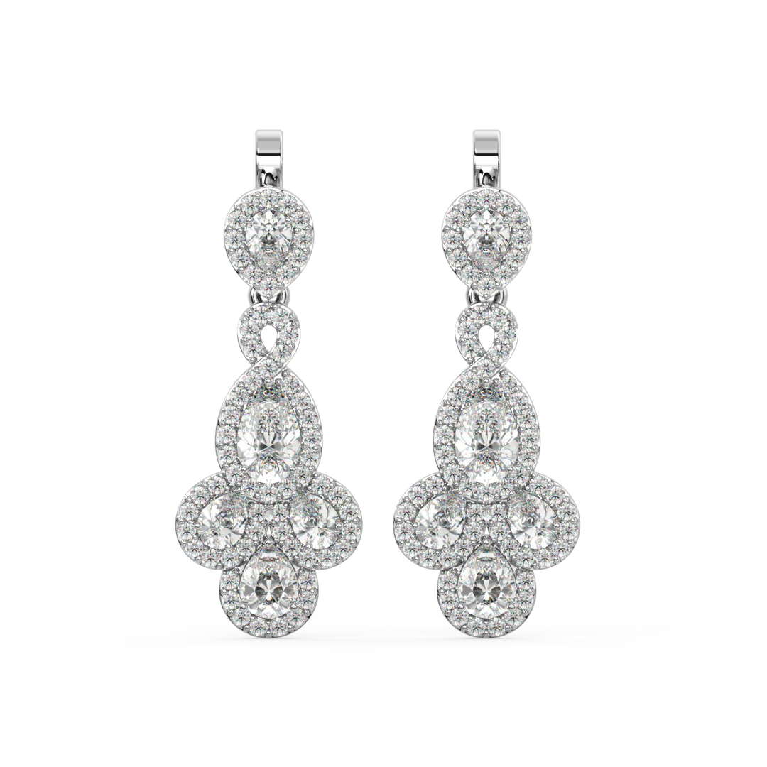 Sparkling Clustered Lab Grown Diamond  Danglers By Stefee Jewels