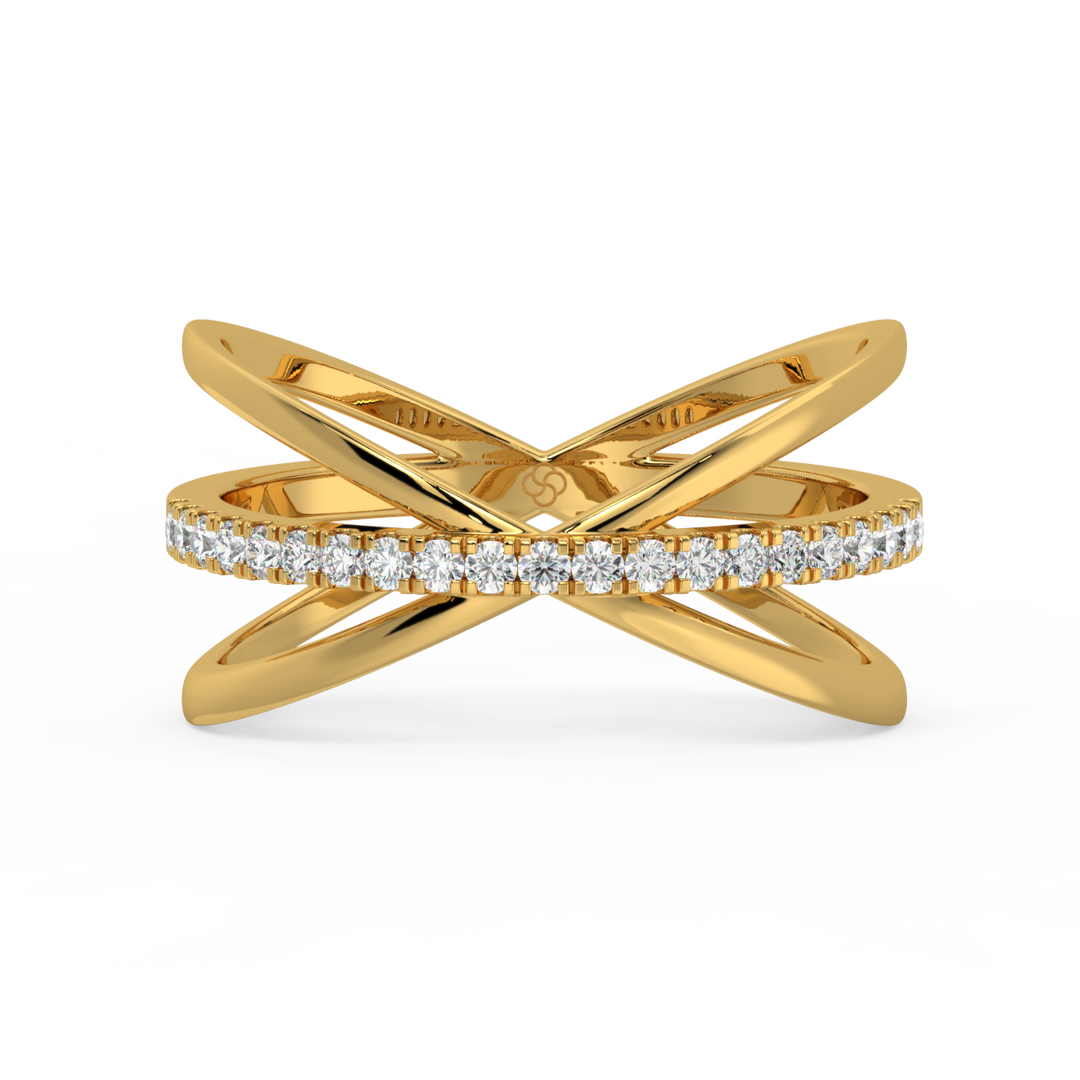 Criss-Cross  Lab Grown Diamond Ring by Stefee Jewels