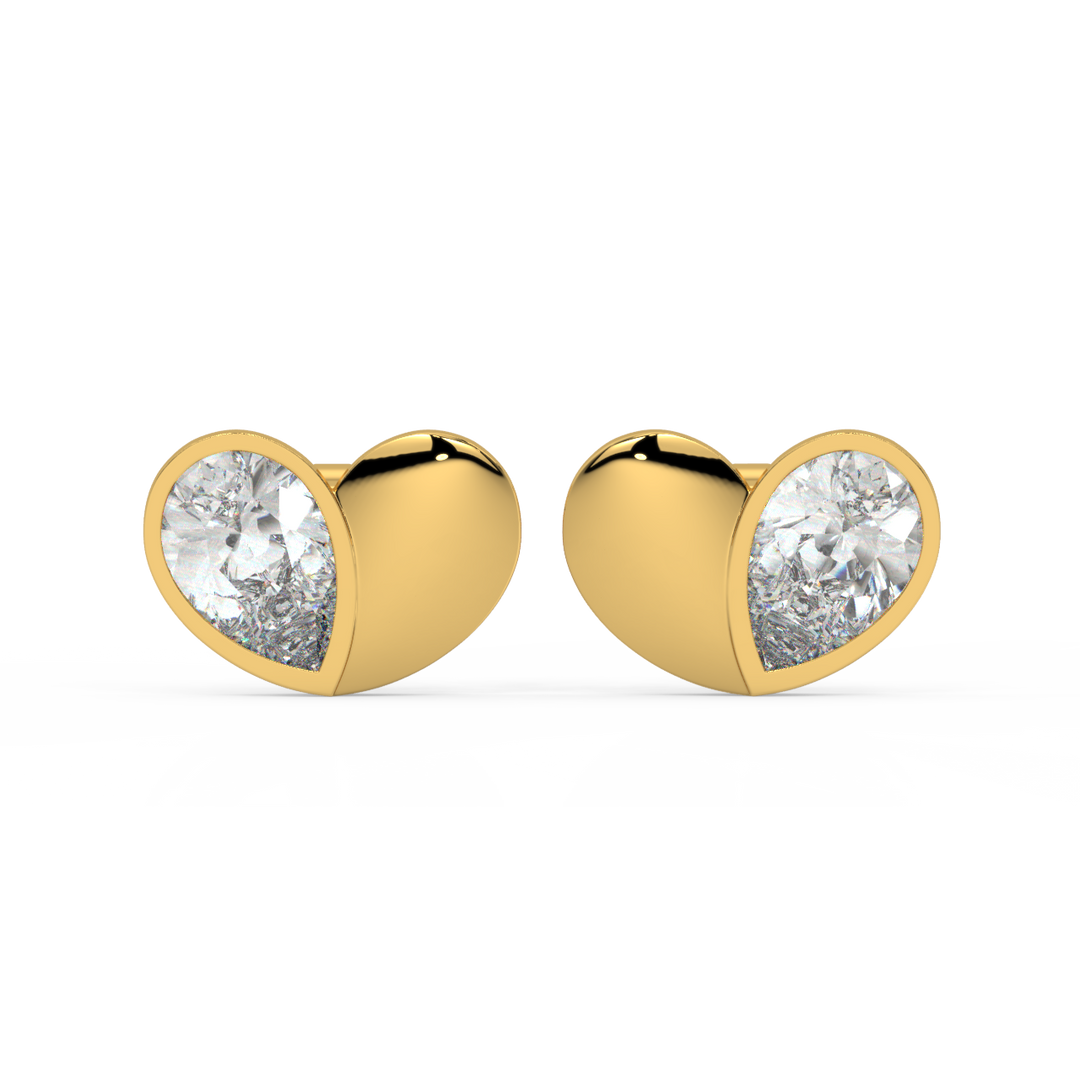 Little Lab Grown Diamond Heart Studs By Stefee Jewels