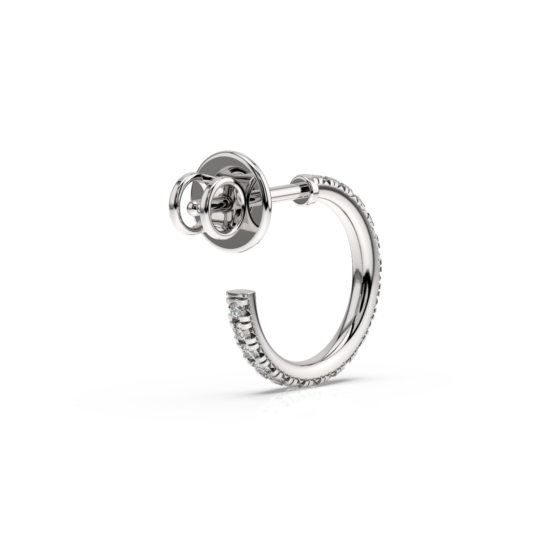 0.42 ct Lab Grown Diamond Arc Hoops Earrings by Stefee