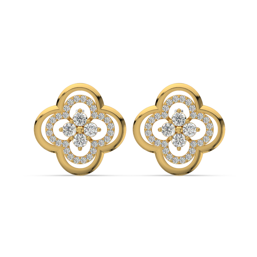 Radiant Reflections Lab Grown Diamond Stud Earrings by Stefee Jewels