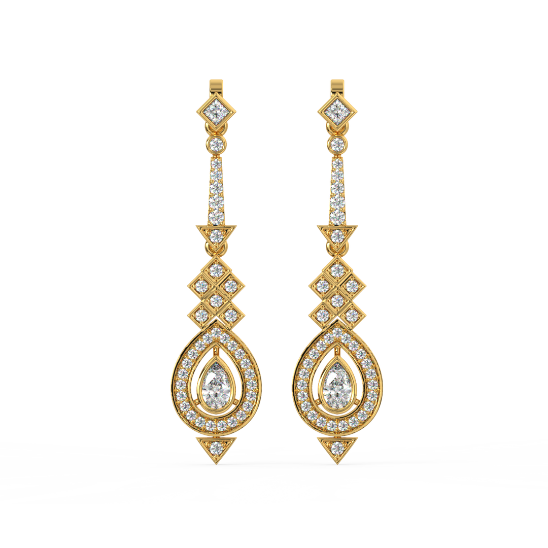 Radiant Twinkle Lab Grown Diamond Drop Earrings by Stefee Jewels