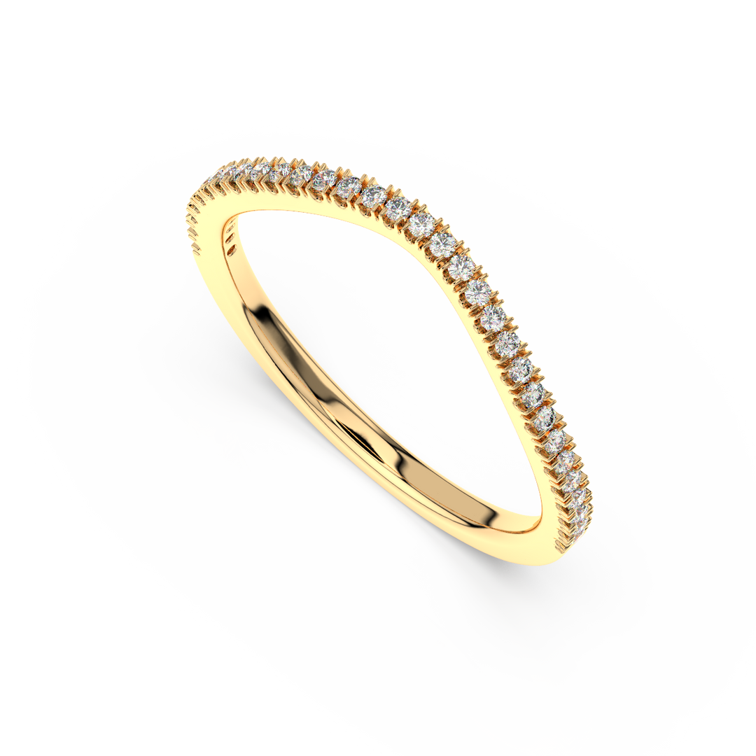 Slight Rippling Round Lab Grown Diamond Ring by Stefee Jewels
