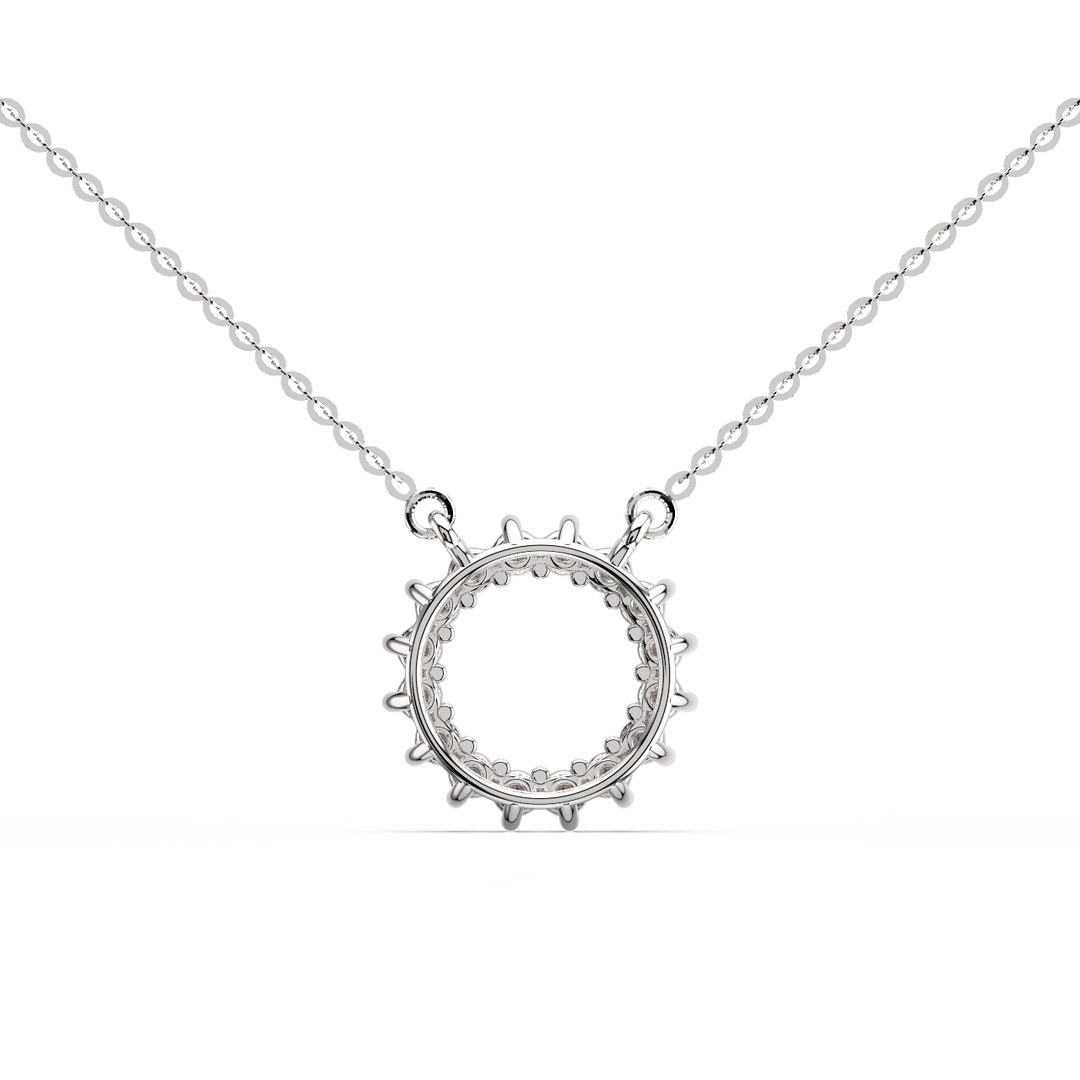 Open Circle Lab Grown Diamond Pendant Large by Stefee
