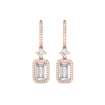 Load image into Gallery viewer, Emrald-Cut Drop  Lab Grown Diamond Earrings By Stefee Jewels
