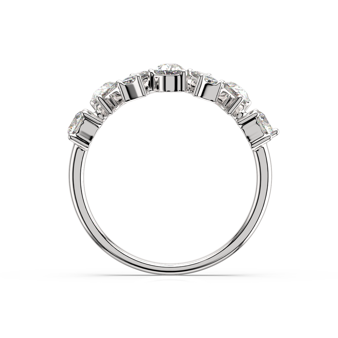 Multi-Shape Half Band Lab Grown - Engagement Diamond Ring by Stefee