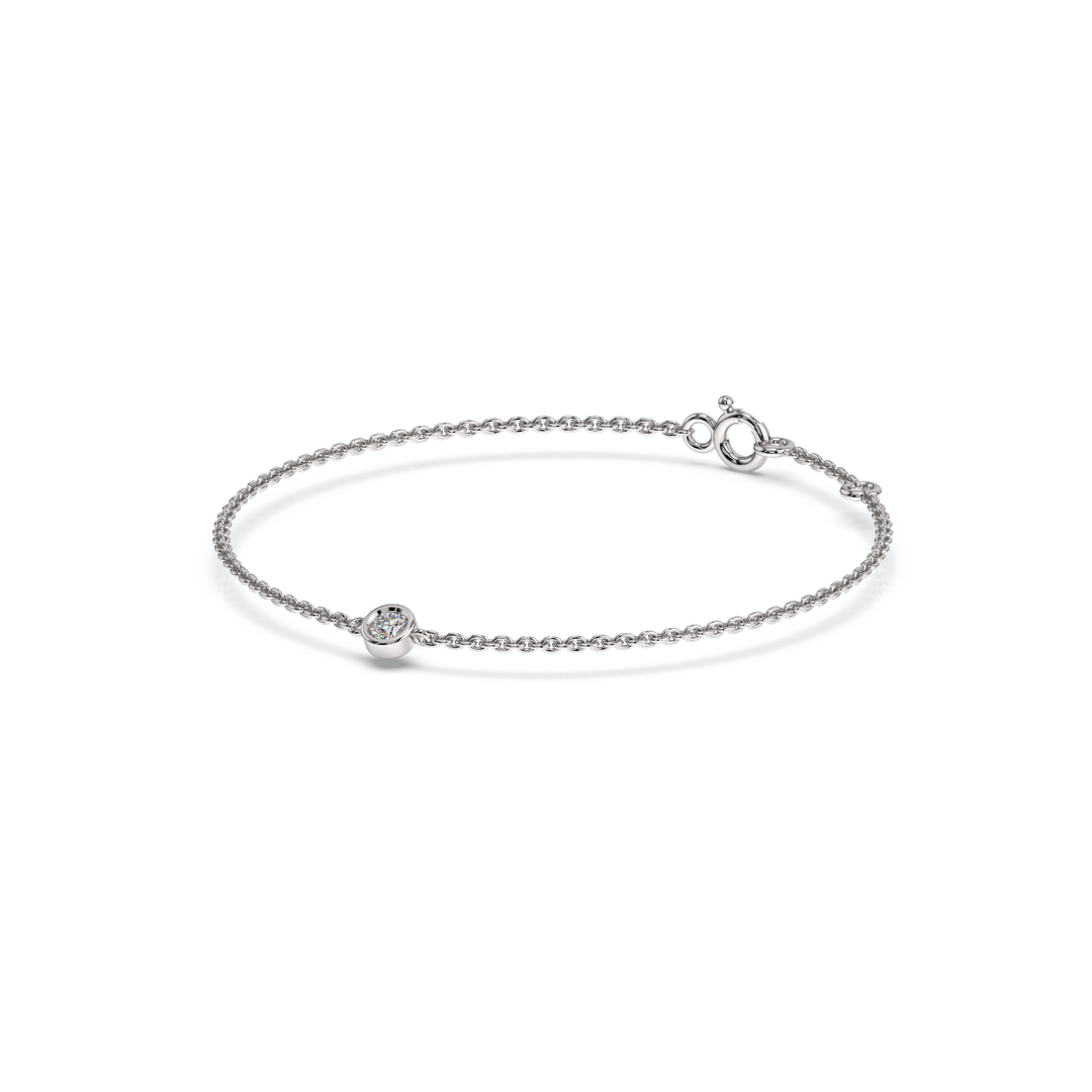 Bezel Set Lab Grown Diamond Bracelet by Stefee
