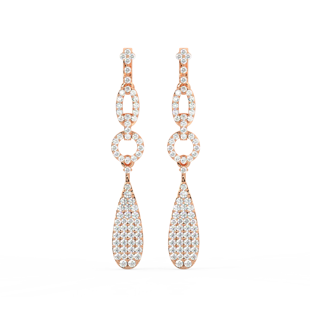 Sleek Blooming Leaf Lab Grown Diamond Drop Earrings By Stefee Jewels