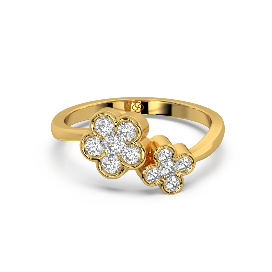 Clustered Gems Lab Grown Diamond  Ring by Stefee Jewels