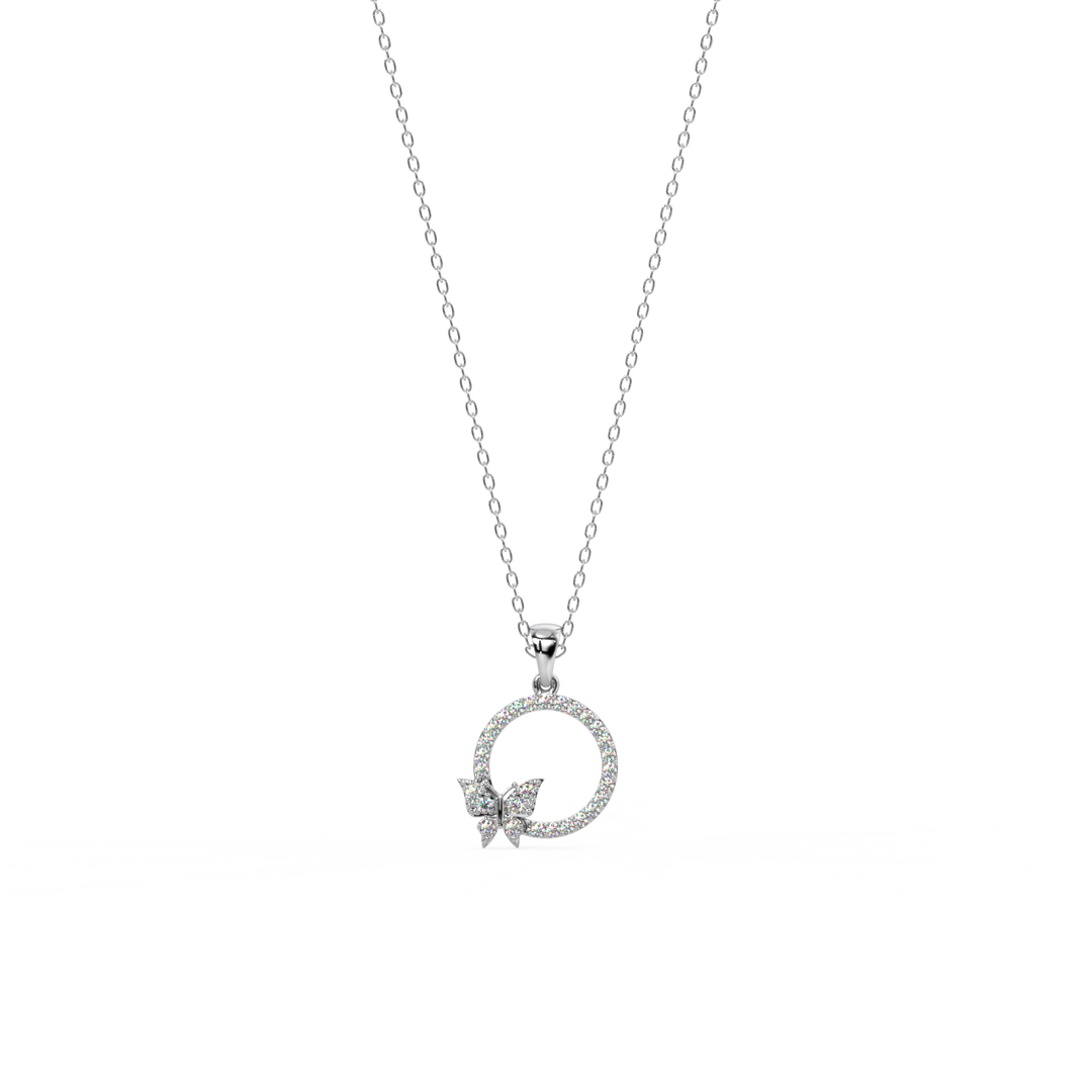 Heartful Flutter lab Grown Diamond  Pendant Set Set by Stefee Jewels