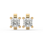 Load image into Gallery viewer, Solitaire Princess Lab Grown Diamond Studs Earrings by Stefee
