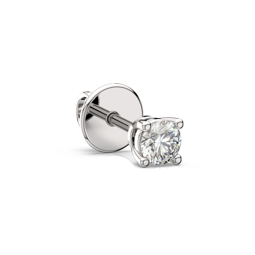 Solitaire Round Lab Grown Diamond Studs Earrings by Stefee