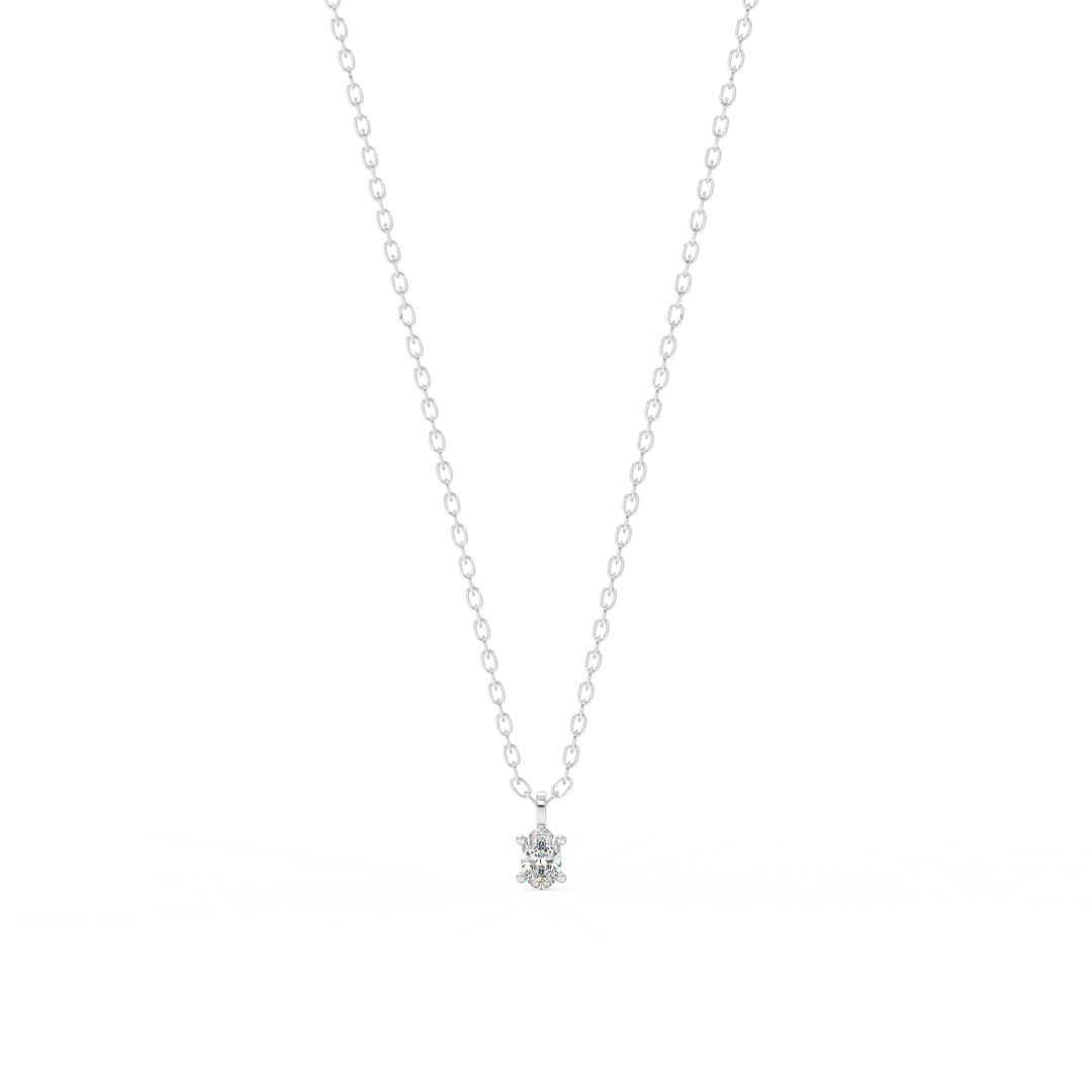 Solitaire Oval Lab Grown Diamond Pendant by Stefee