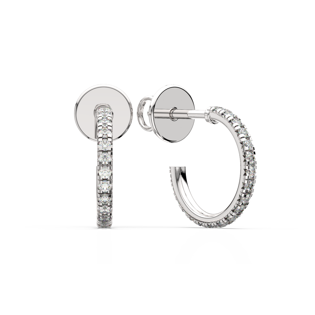 0.42 ct Lab Grown Diamond Arc Hoops Earrings by Stefee