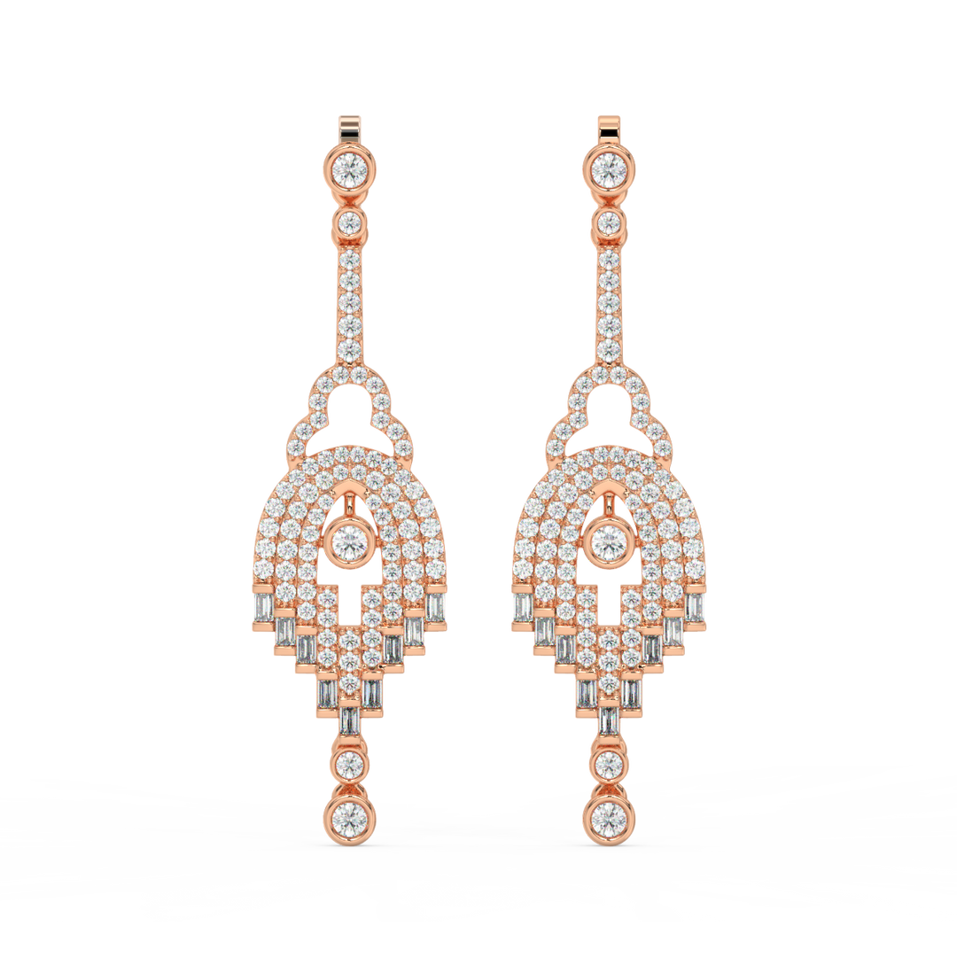 Elegant Streams Lab Grown Diamond Drop Earrings by Stefee Jewels