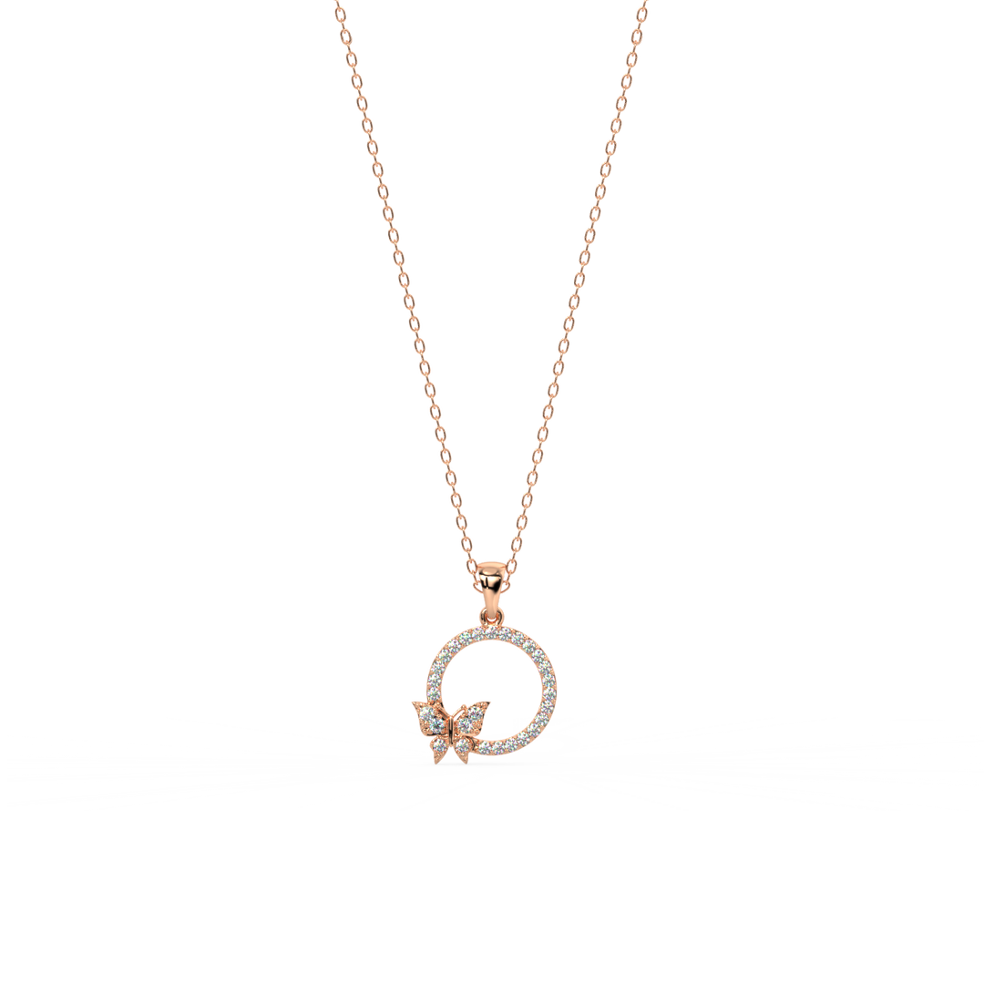 Heartful Flutter lab Grown Diamond  Pendant Set Set by Stefee Jewels