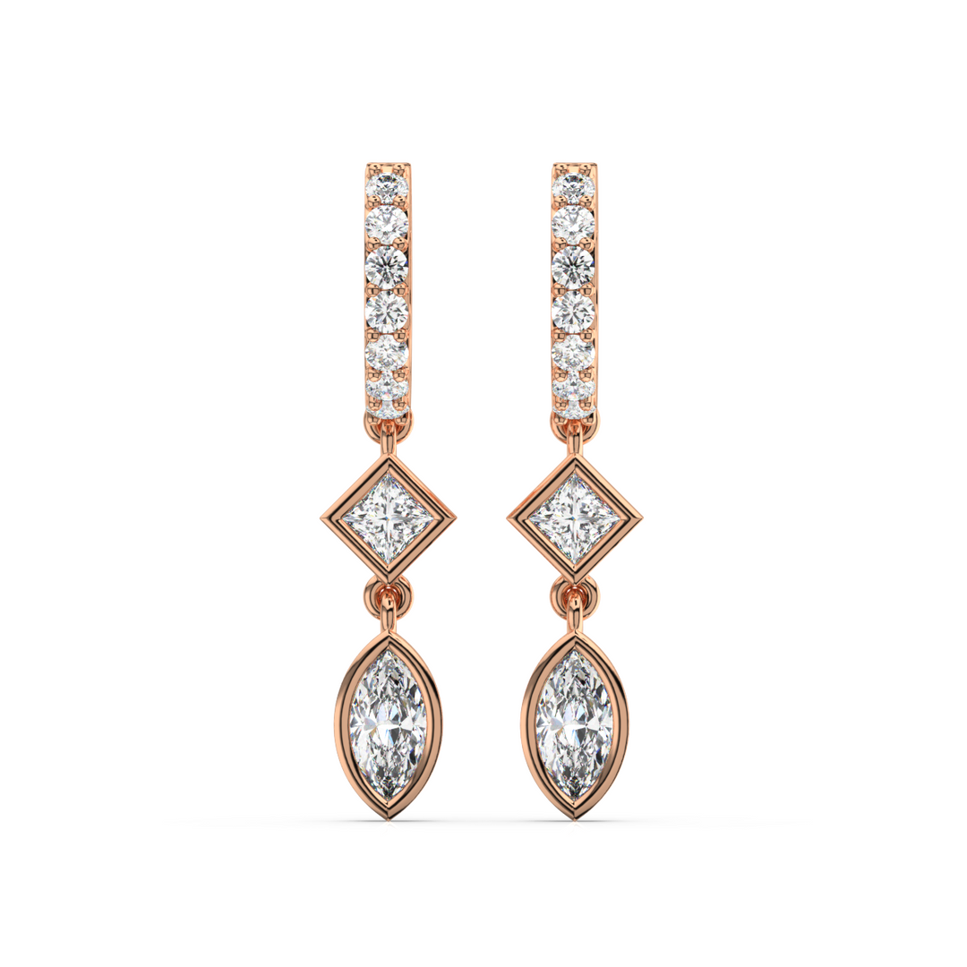 Glittering Grace Lab Grown Diamond Drop Earrings by Stefee Jewels