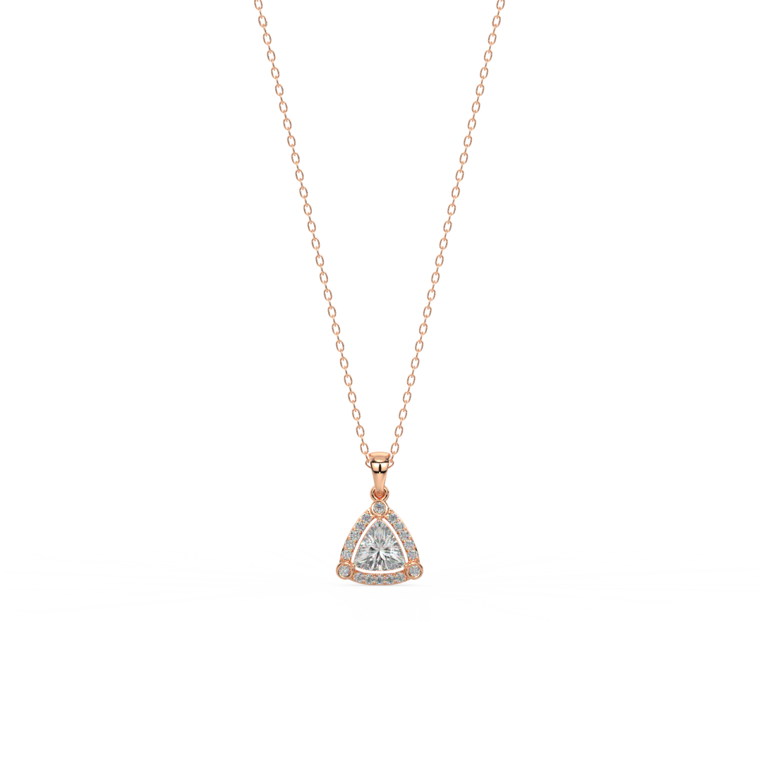 Triangle Fiesta lab Grown Diamond  Pendant Set by Stefee Jewels
