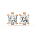 Load image into Gallery viewer, Solitaire Princess Lab Grown Diamond Studs Earrings by Stefee
