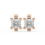 Load image into Gallery viewer, Solitaire Princess Lab Grown Diamond Studs Earrings by Stefee
