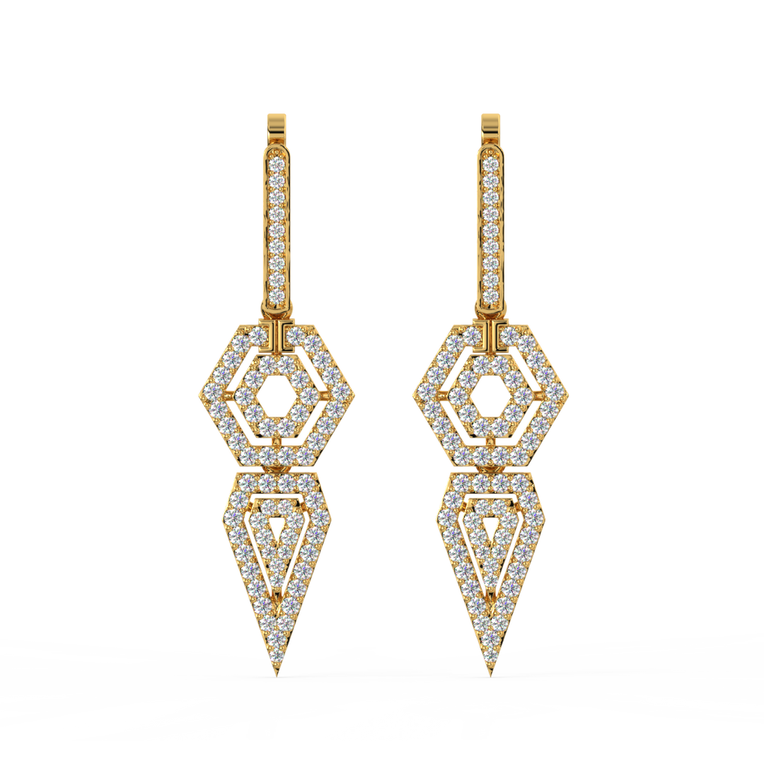 Shining Splendor Lab Grown Diamond Drop Earrings by Stefee Jewels