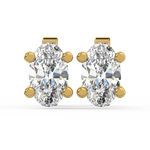 Load image into Gallery viewer, Solitaire Oval Lab Grown Diamond Studs Earrings by Stefee
