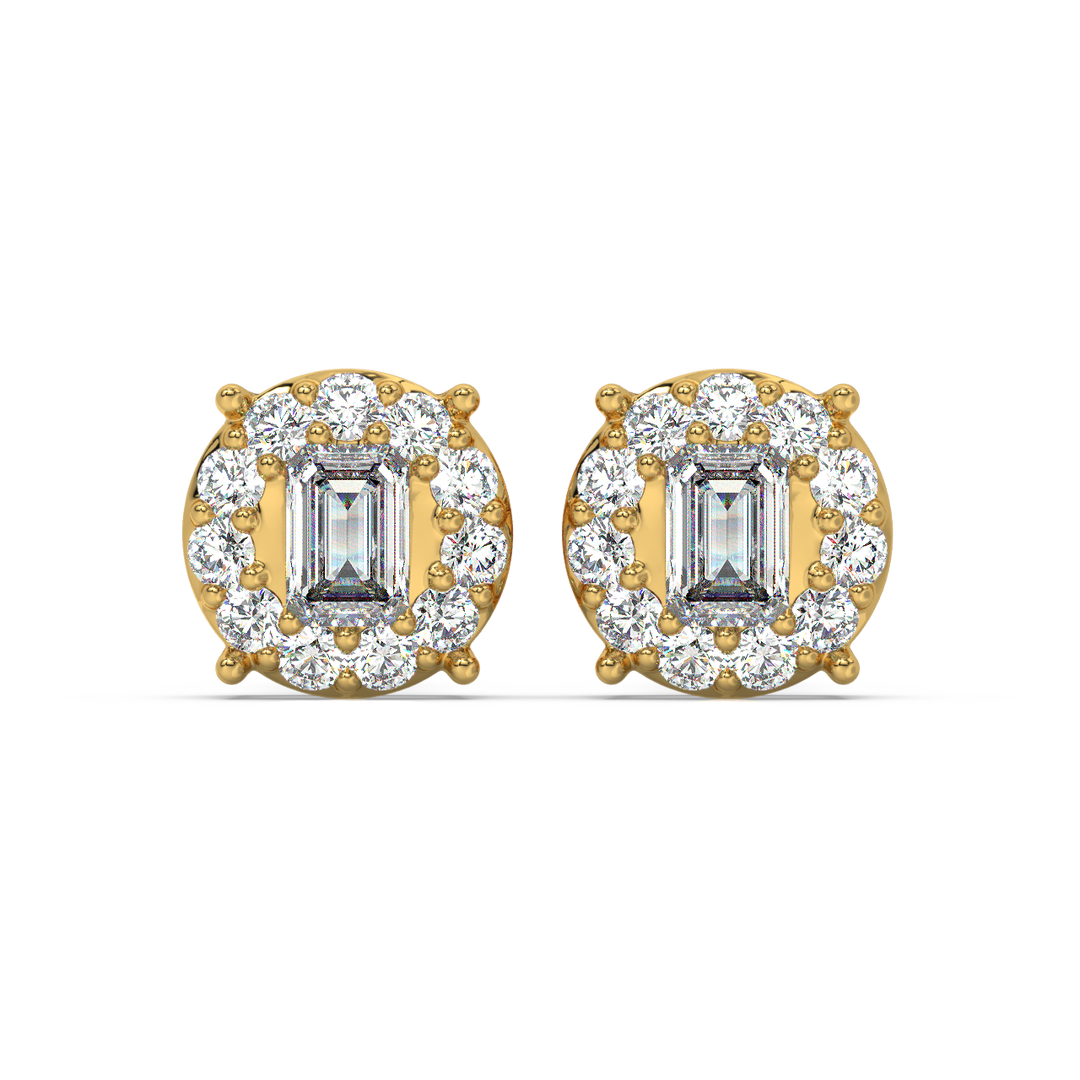 Round cut stud earrings By Stefee Jewels