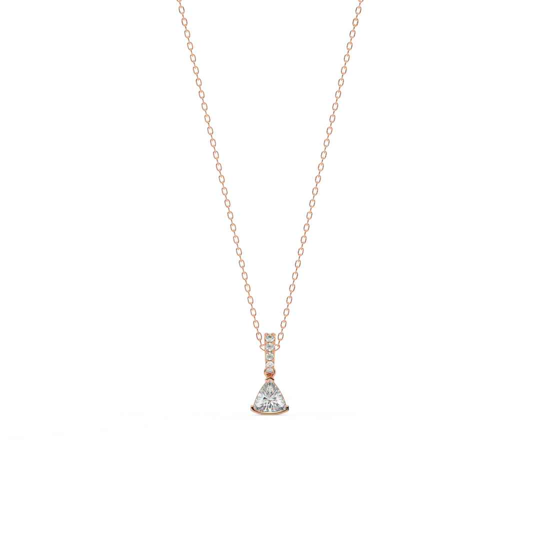 Eclectic Triangle  lab Grown Diamond  Pendant Set by Stefee Jewels
